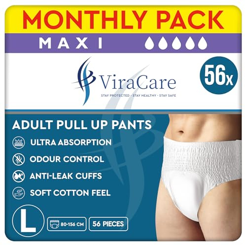 56 x Maxi Incontinence Pants Women and Men, Adult Nappies