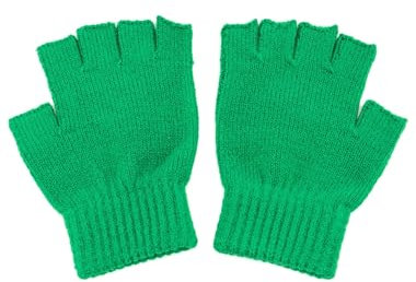 Strickhandschuhe Kinder fingerlos grün