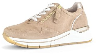 Gabor Damen Low-Top Sneaker, Frauen Halbschuhe,Komfortable Mehrweite (H),schnürer,keil Sneaker,Wedge Sneaker,Sand/Muschel(Gold),36 EU / 3.5 UK