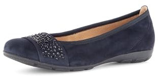 Gabor Damen Klassische Ballerinas, Frauen Flats,Ausgehschuhe,Abendschuhe,Slip-ons,klassisch elegant,Ballerinen,Pumps,Atlantik,39 EU / 6 UK