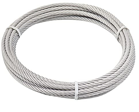 Drahtseil,Stahlseil 0,5 0,6 0,8 1 1,2 1,5 2 2,5 3 4 mm Dia 7x7 Stranddraht Foto Hanging Frame Zeichnung Ausstellung Wall Home Bild Haken Angeln(1.2mm x 50 meters)