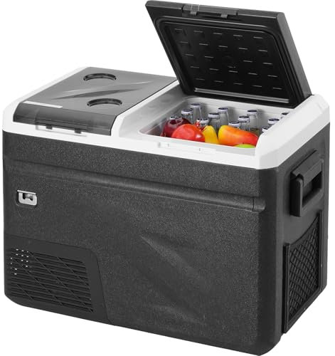 VEVOR Frigorifero Portatile per Auto, Frigorifero 12 V, Congelatore Portatile Zona Singola da 36L, Temperatura Regolabile - 20~20 ℃, Refrigeratore a Compressore per Casa, Esterno, Camper, Auto