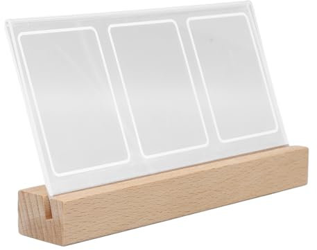 Instant Picture Frame, Light up Clear Acrylic Photo Frame with Wood Base, Personalised Acrylic Plaque with Night Light Desk Photo Display Stand for 3in Photo