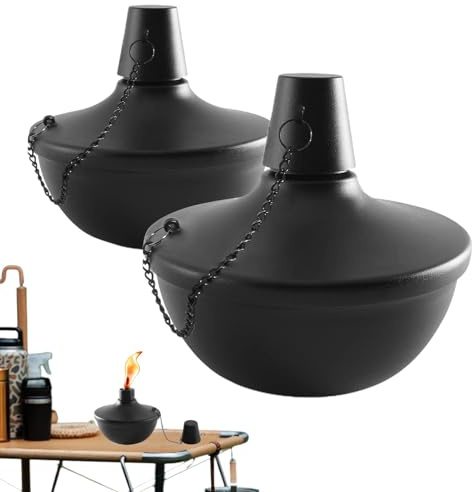 Antorchas de mesa Citronella - 2 bengalas recargables de acero inoxidable | Velas de aceite de metal para el hogar, ideales para reuniones al aire libre, antorcha de aceite de acero inoxidable