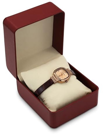 FuninCrea Scatola Orologi Singolo Porta Orologi con Cuscino per Guarda Rimovibile per Uomini e Donne, Porta Gioielli da Viaggio Pelle PU portagioie Interna per Smartwatches da Polso, Marrone