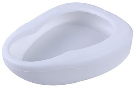 LUNCHS Nachttopf für Erwachsene Größe für Erwachsene Bettpfanne für Frauen Bequem Tragbar Töpfchen Abgeschrägtes, Gebogenes Design für Einfache Pflege(Weiß)