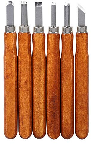 Set di 6 utensili per intaglio del legno, mini scalpello in acciaio con impugnatura manuale per kit fai da te