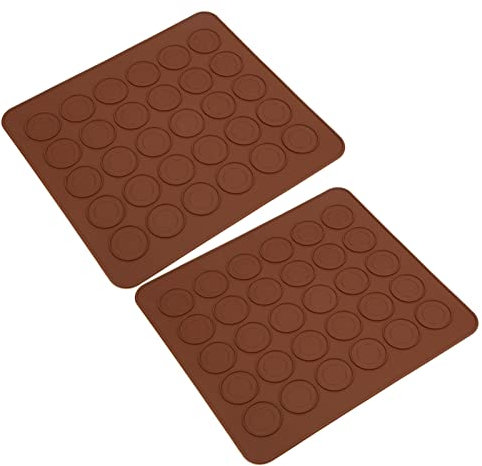 Tapis de Cuisson en Silicone pour Macarons, 2 Pièces, 30 Trous, Tapis à Pâtisserie pour Rouler la Pâte, Revêtements de Four, Tapis à Pâtisserie, pour Macarons, Moules à