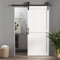 HOMCOM Puerta Corredera de Granero con Herrajes 91,5x213,4 cm Puerta Corredera de Interior con Manija Rodillo y Guía de Suelo Mejorados para Baño Salón Sala de Estar Blanco