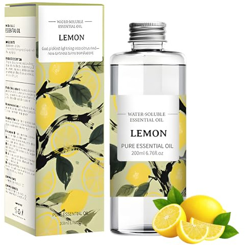 Olio Essenziale Limone 1 bottiglia da 200 ml Olio Essenziale Eucalipto Citriodora per diffusori umidificatore massaggi lenire l'umore purificazione dell'aria