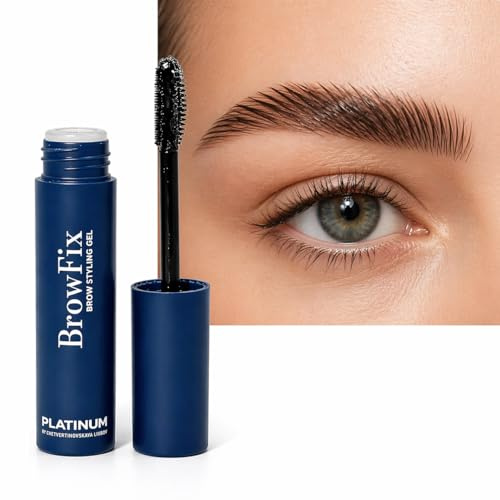 Gel per sopracciglia trasparente – Forte tenuta e finitura naturale o effetto laminante, Brow Gel senza residui bianchi – PLATINUM BrowFix Gel