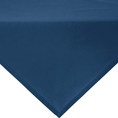 REDBEST Mitteldecke, Tischdecke Uni Seattle, 100% Baumwolle dunkelblau Größe 100x100 cm - Robustes, glattes Gewebe, mit hochwertigem Kuvertsaum