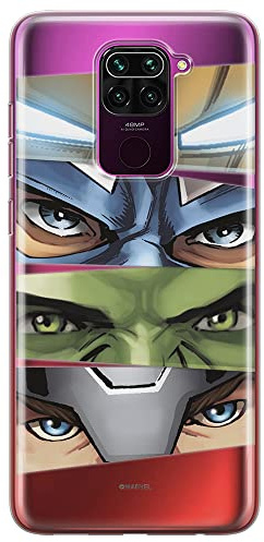 Funda para teléfono móvil de ERT GROUP para Xiaomi REDMI Note 9 Original y con Licencia Oficial de Marvel con diseño Avengers 006 Adaptada a la Forma del teléfono móvil, parcialmente Transparente