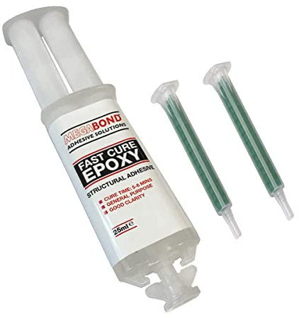 Megabond Fast Cure Epoxy Adhesive 25ml Syringe with 2 Nozzles