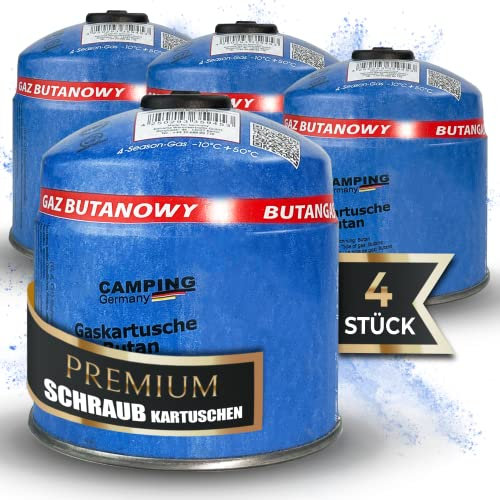 Magnum ® 4x Gaskartuschen mit Schraubventil 500 g - Gaskartuschen Campingkocher nach EN417 ideal für Campingkocher oder Gaskocher - Gaskartusche mit Schraubgewinde
