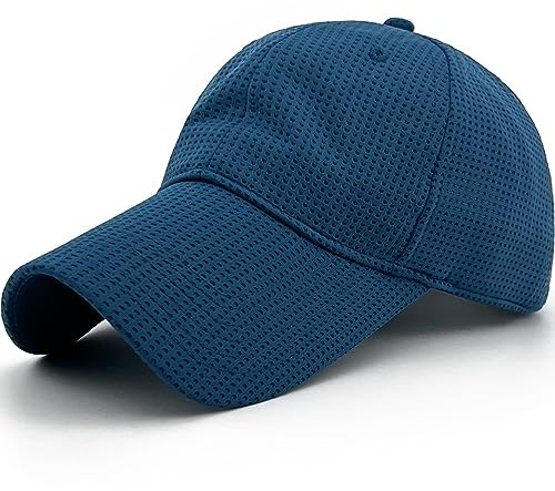 Loneshark Oversize XXL Mens Full Mesh Long Bill Breathable Baseball Caps Running Womens Quick Dry Outdoor Sports Golf Hats Navy