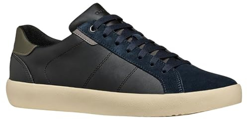 Geox Scarpe da Ginnastica U Affile A Uomo, Nero e Blu Marino., 45 EU