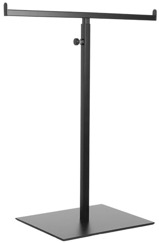 DEARMAMY Espositore a Forma Di T in Acciaio Inossidabile Regolabile Con Doppio Gancio Per Borse Sciarpe Cravatte Supporto Multifunzionale Per Negozio E Casa Organizer Per Armadio 6X12X6 Pollici