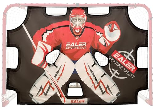 EALER HTST50 72'' x 48'' Hockey Goalie Shooting Target - Hockey Goal Practice Targets with 11 Target Holes - Premium Tear-Proof Heavy-Duty Fabric