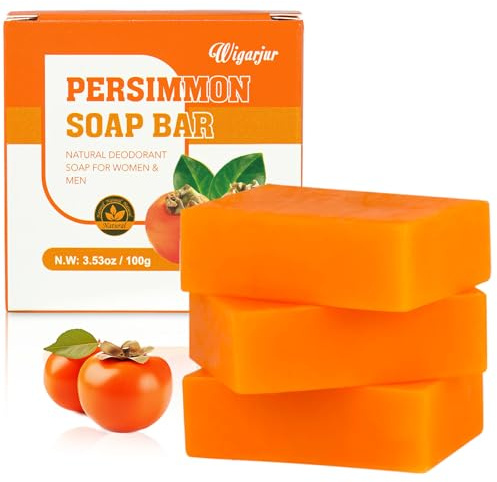 Persimmon tvålpinnar för seniorer, naturlig deodorant för kropp och ansikte, kontrollera kroppslukt, eliminerar kroppslukt, deodorant för män och kvinnor