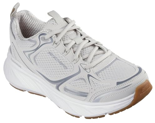 Skechers Femme Edgeride Silver Eclipse, Natural Mesh Duraleather Trim, 39 EU