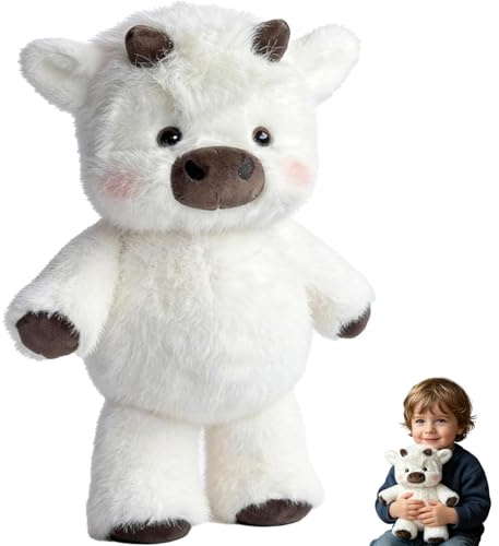 peluche che corre,45CM Bianco pupazzo che corre,Morbido mucca che corre.