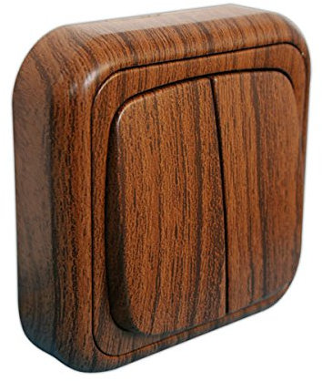 Electro DH Doble conmutador de Superficie 10A/250V~ Color Madera 36.480/DC/MD 8430552139958