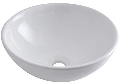 Milano Irwell Modern White Ceramic Round Countertop Bathroom Basin Sink - 400mm