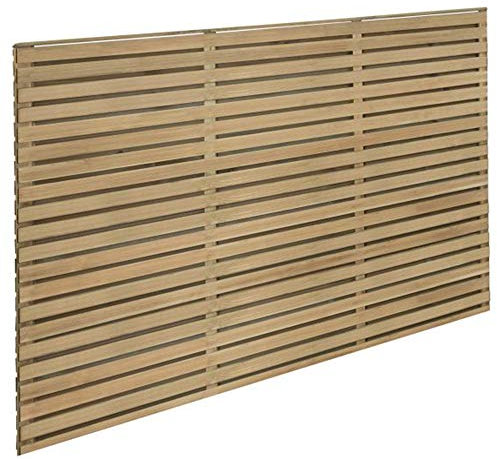 Forest Garden 1.8m x 1.2m Pressure Treated Contemporary Double Slatted Fence Panel, Pack of 4