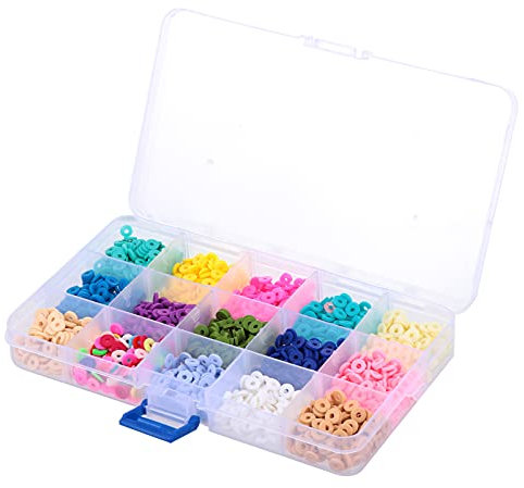 EXCEART Perles Plates en Argile De 6 Mm pour La Fabrication De Bijoux Lot de 15 pour La Fabrication De Colliers Et De Bracelets