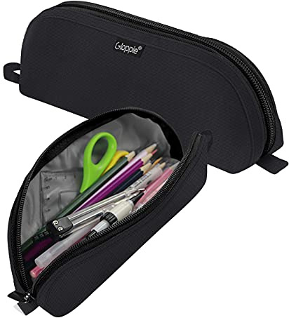 Gloppie Estuche de Lápices Organizador Estuches para Colorear Infantil Estuche Poliéster Suave para Bolsa de Lápiz Portable Ideal para Oficina y Escuelas -Negro