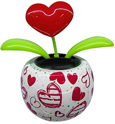 Yusheng Decorazione a forma di fiore oscillante a energia solare, per ufficio, scrivania, cruscotto, 10 x 6,5 x 12 cm