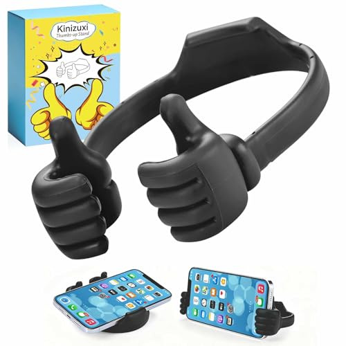 Kinizuxi Thumb Up Mobile Phone Stand, Universal Flexible Silicone Mobile Phone Holder Table, Mobile Phone Holder Stand for iPad Accessories iPhone Holder - Black