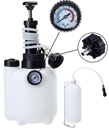 BOOMSTART 3L Bremsenentlüftungsgerät Bremsenentlüfter Bremsflüssigkeitswechselgerät Bremsenentlüfterflasche Auto Entlüftungsflüssigkeit mit 1L Absaugbehälter und E20 Adapter