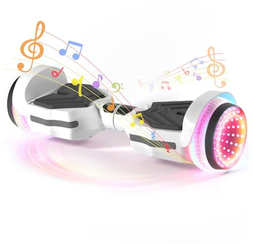 SIMATE Scooter, Colorful LED Light-Up Wheels, Bluetooth Speakers and APP, Dual 250W Motors, 8.5 mph Max Speed & 8.5 Miles Max Range, Gifts for Kids Adults Girls Boys