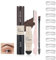 Holzsammlung 2 en 1 Sellos de Cejas, Plantilla Cejas,Sello De Cejas Impermeable, Con 10 Plantillas Para Cejas, Cepillo Para Cejas Y Recortador Para Cejas(MarróN Oscuro+Negro)