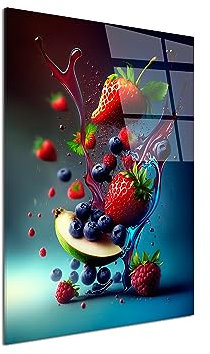 DECLINA, tableau moderne, cadre mural, impression sur verre acrylique, cadre design léger, tableau déco fraîcheur de fruits, art mural contemporain, décoration intérieure élégante, 30x50 cm