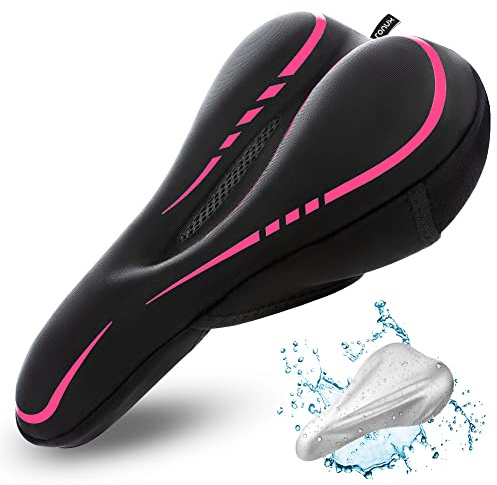 ronux Coussin de siège de vélo étroit, Mousse à mémoire de Forme et Gel Extra Confortable, Coussins de Selle de vélo, Exercice de Route, vélo de Montagne Peloton, Accessoires de Cyclisme confor