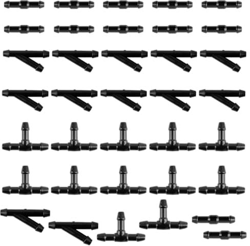 LEEQBCR 36 pcs universal windscreen washer connector 4mm, wiper hose repair kit, car hose connector, straight tee Y pcs