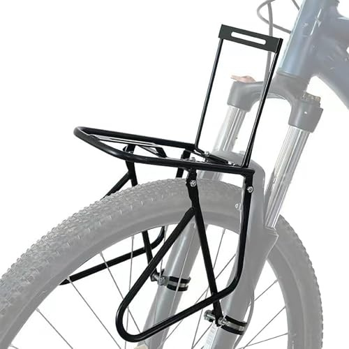 CiCixixi Fahrrad-Gepäckträger vorne mit Sicherungsmutter 20 kg belastbar Fahrradträger Gepäckablage installierbarer Fahrradkorb für Fahrradtouren Camping, Kombinationsmontage, schwarz