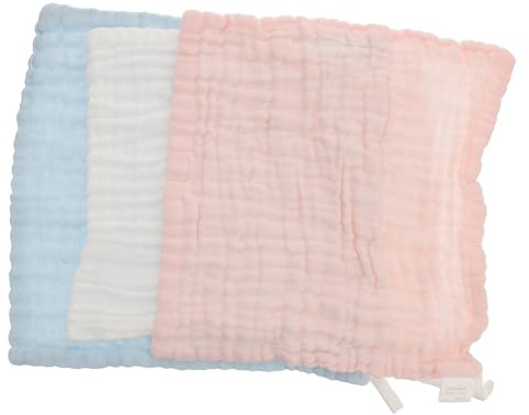 Beaupretty Toallitas de Gasa de Algodón para Ñiño 3 Piezas Paño para Eructar y Toalla Facial Super y Reutilizable en Varios Colores