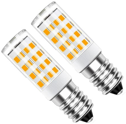 Ayiicerr E14 5W Cooker Hood Light Bulb, Warm White 2700K, T25 Shape, SES Base, 50W Halogen Equivalent, for Range Hood Ceiling Light Salt Lamp Pack of 2