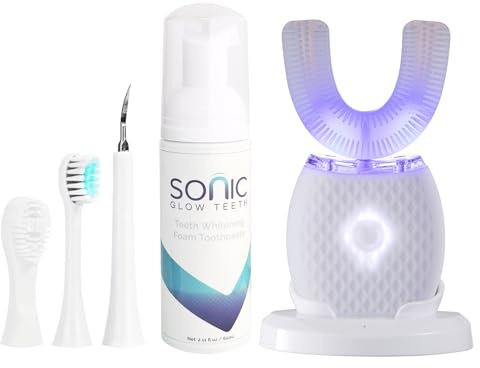 RONGCHUANG Ultrasonic Toothbrush for Adults - Automatic Electric Toothbrush with Soft Bristles Rechargeable Portable 30'' Automatic Timer Wireless Charging Washable for Travel & Home Use (White)