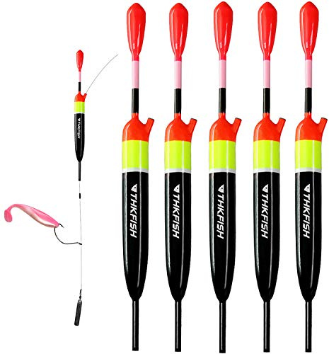 THKFISH Posen Angeln Schwimmer Angelsets Balsaholz Posen Slip Posen Set für Crappie Panfish Walleyes 15g(3/8oz) 5Stück