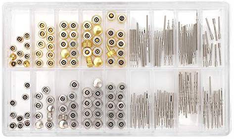 Kit di Riparazione dell'orologio, prolunga dello Stelo dell'orologio + Kit di Strumenti di Riparazione Accessori per corone con Scatola