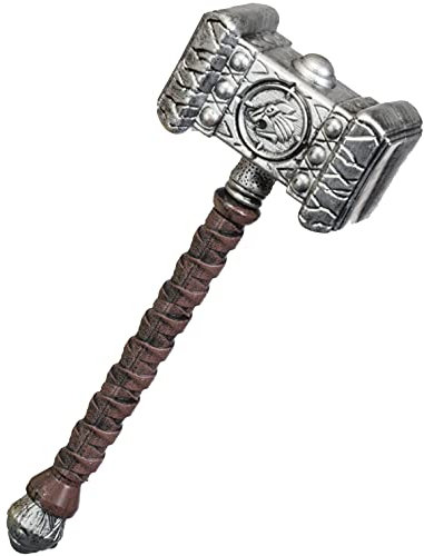 Brandsseller Thor´s Hammer Wikinger Hammer Verkleidung Accessoires Zubehör ca. 53 cm Silber/Braun