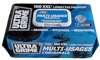 UltraGrime Pro multiuso Cleaning Wipes | Salviette industriali per rimuovere macchie di grasso, olio, vernice e inchiostro | 100 salviette umidificate XXL, 38 cm x 25 cm