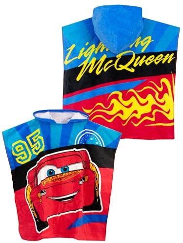 Disney Boys Towel Poncho Cars Red One Size