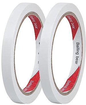 2 Rolls Double Sided Tape Craft, 10mm x 15Metre Double Side Tapes Adhesive Sticky, Multipurpose Clear Adhesive Double-Sided Tape for DIY Cards Gifts Photos Wallpaper Crafts Ribbon Event Decorations