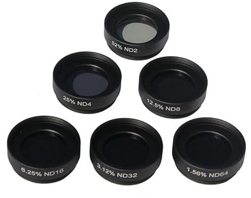 1.25Inch ND2 ND4 ND8 ND16 ND32 ND64 Moon Filter Set Neutral Density Filter Telescope Accessory Set for Astronomical Telescope (6Pcs)